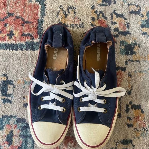 Converse Navy Blue and White Women's Shoes - Picture 1 of 4